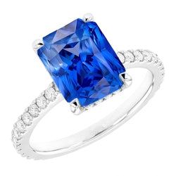 Bague de Fiançailles Diamant Saphir Radieux