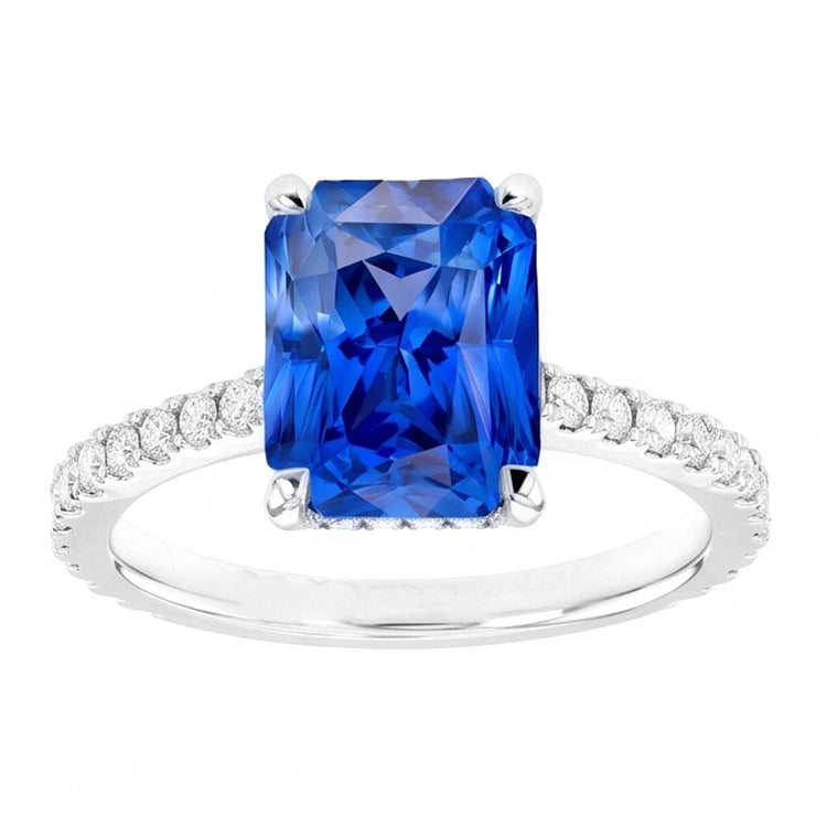 Bague de Fiançailles Diamant Saphir Radieux