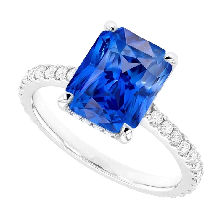 Bague de Fiançailles Diamant Saphir Radieux