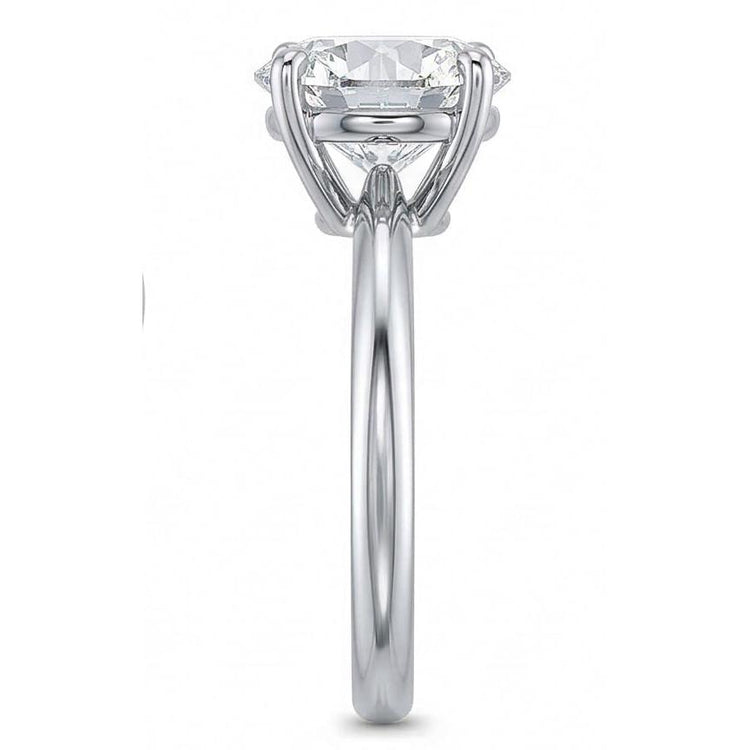 Bague de Fiançailles Diamant Solitaire Rond 2 Carats Or Blanc 14K