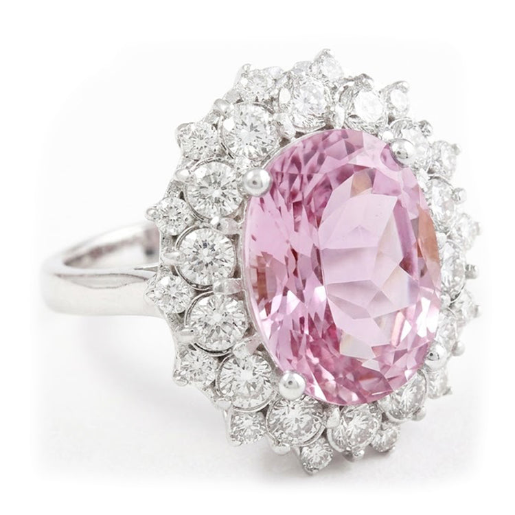 Bague de Fiançailles En Pierre Gemme Kunzite