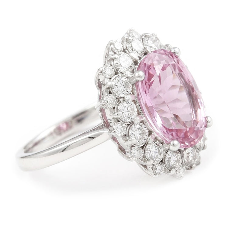 Bague de Fiançailles En Pierre Gemme Kunzite