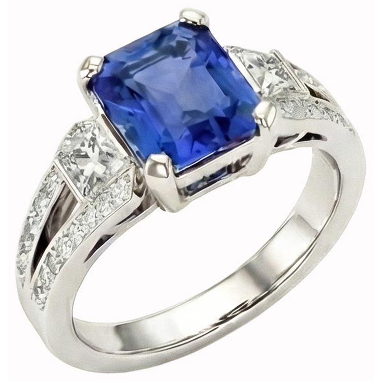 Bague de Fiançailles En Pierres Précieuses Du Sri Lanka