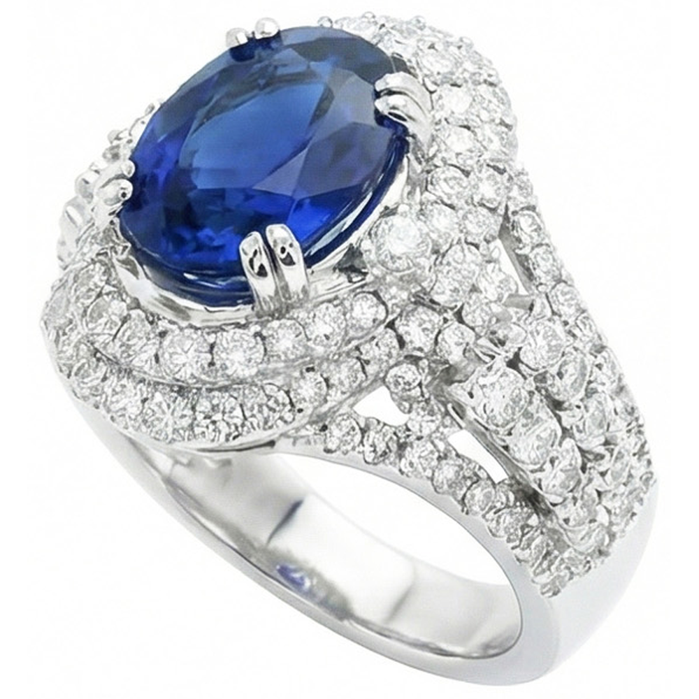 Bague de Fiançailles En Saphir De Sri Lanka Ceylan