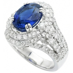 Bague de Fiançailles En Saphir De Sri Lanka Ceylan