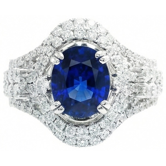 Bague de Fiançailles En Saphir De Sri Lanka Ceylan