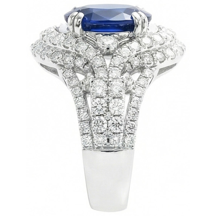 Bague de Fiançailles En Saphir De Sri Lanka Ceylan