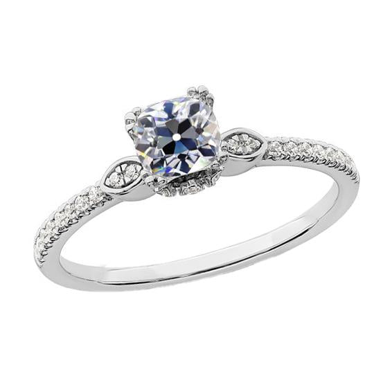 Bague de Fiançailles Femme Ronde & Coussin Vieux mineur Naturel Diamant 3 Carats