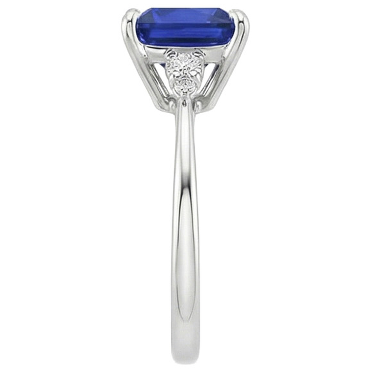 Bague de Fiançailles Femme Saphir Bleu et Diamant Naturels Extraits des Mines ( et non cultivés en laboratoire ) 5.25 Carat