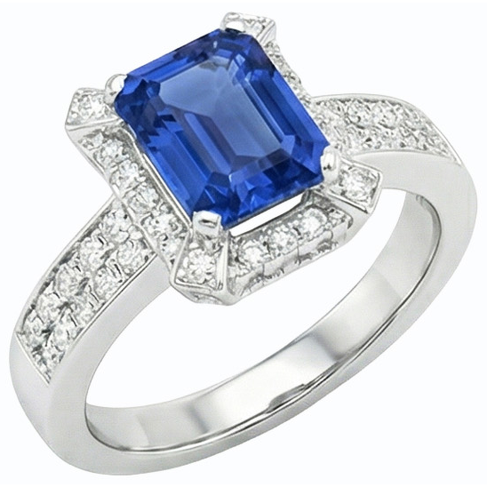 naturel diamant 3.50carats bague angle de côté