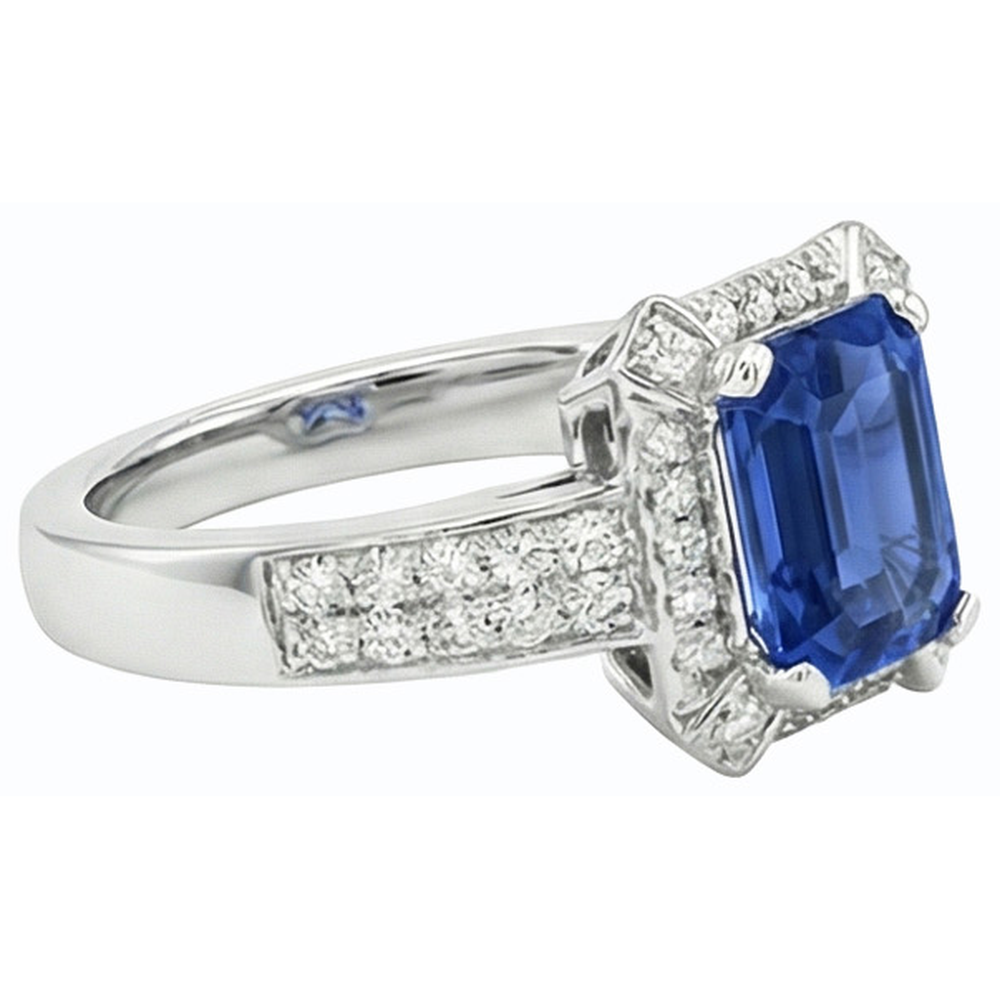 naturel diamant 3.50carats bague vue de profil