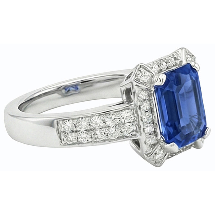 naturel diamant 3.50carats bague vue de profil