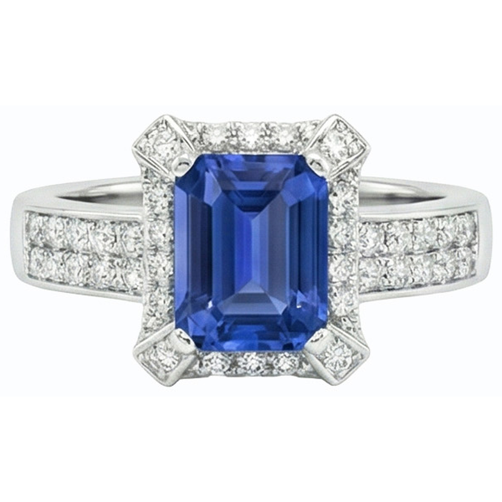 naturel diamant 3.50carats bague sur blanc