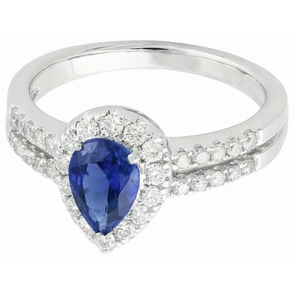 naturel pear diamant 4carats bague angle de côté