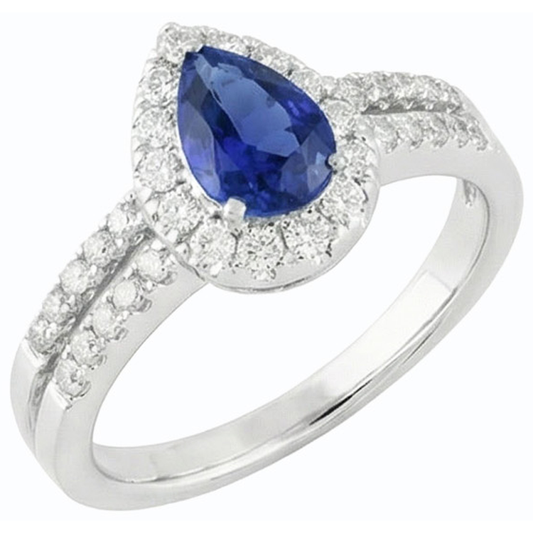 naturel pear diamant 4carats bague détail rapproché