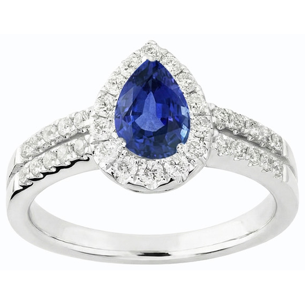naturel pear diamant 4carats bague vue de dessus
