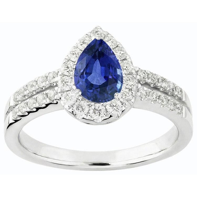naturel pear diamant 4carats bague vue de dessus