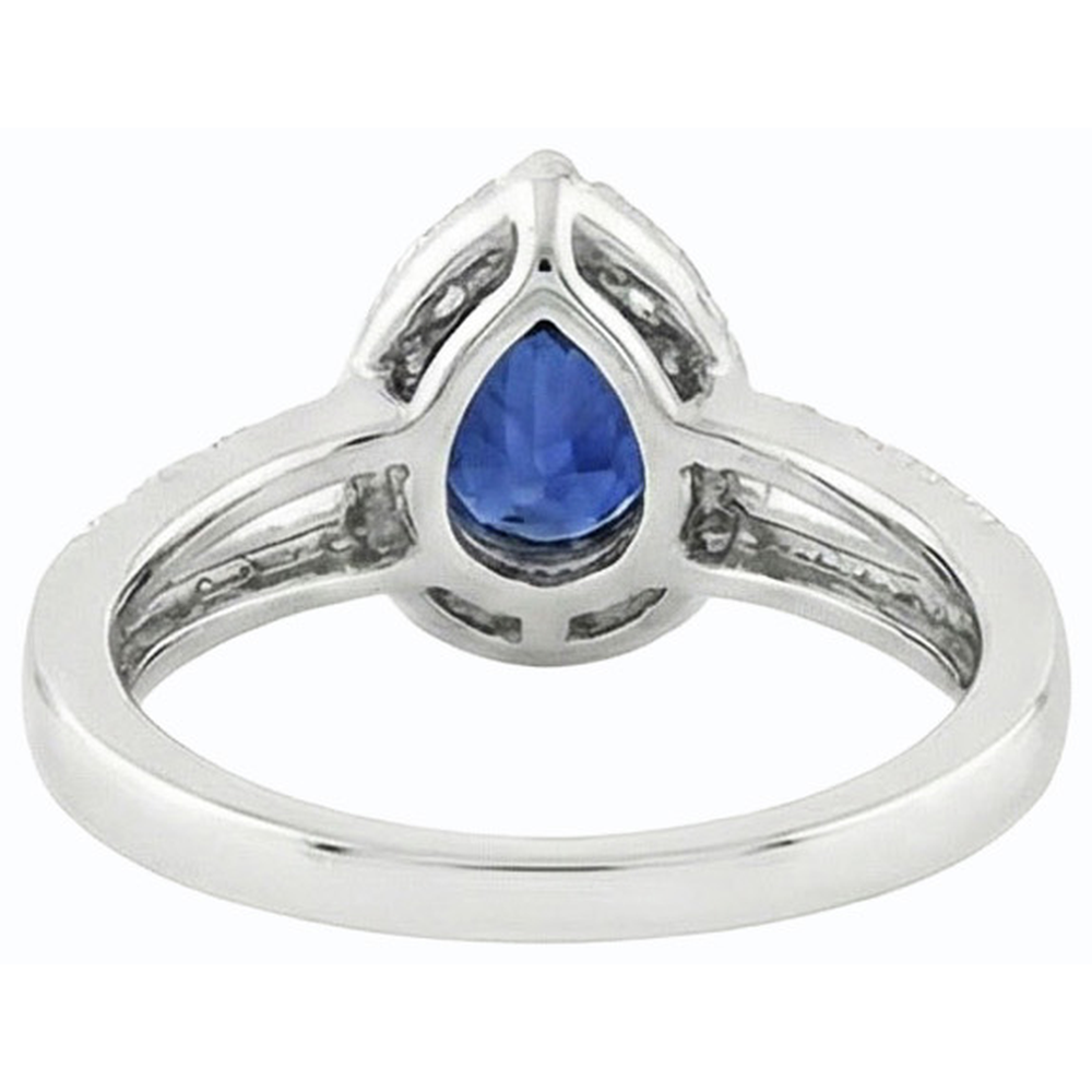 naturel pear diamant 4carats bague vue de profil