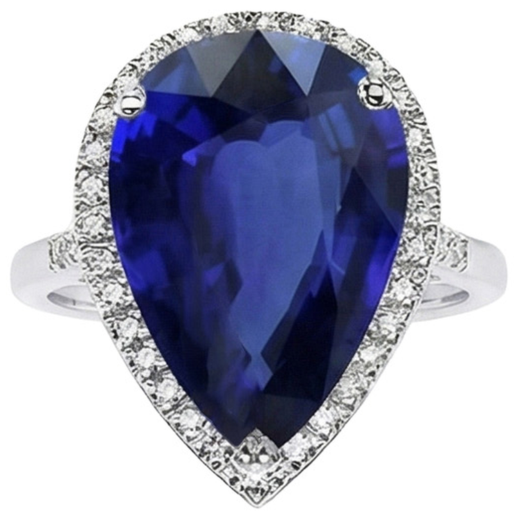 naturel pear diamant 5carats bague angle de côté