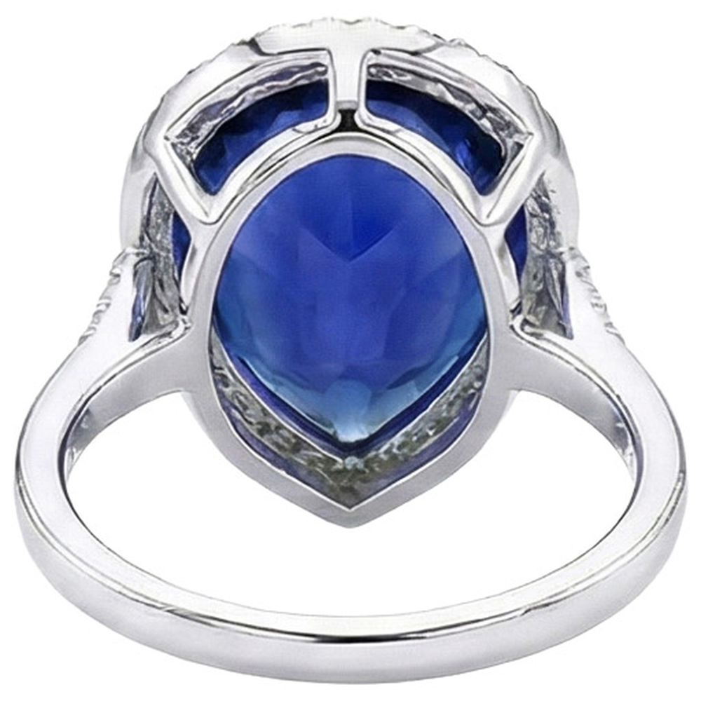 naturel pear diamant 5carats bague détail rapproché