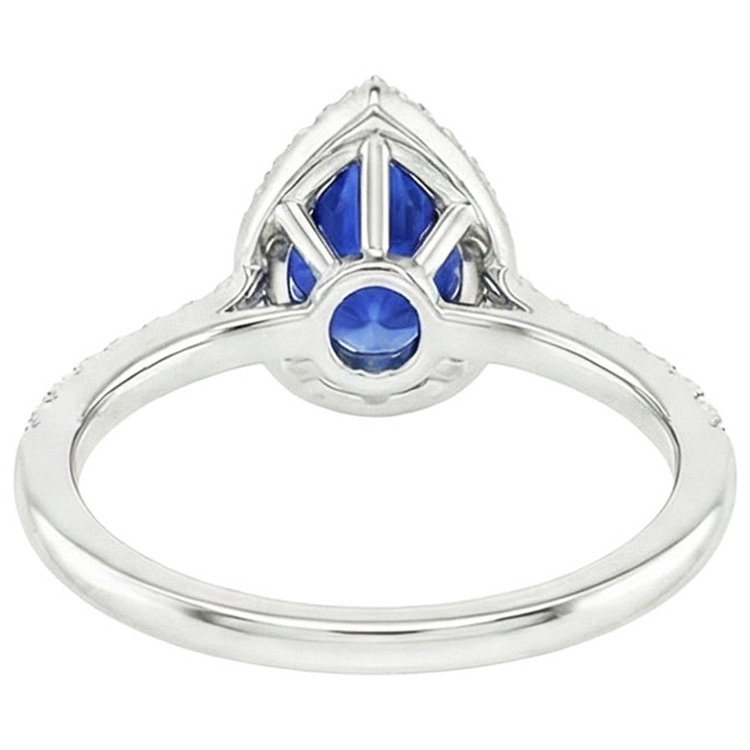 naturel pear diamant 3.50carats bague angle de côté