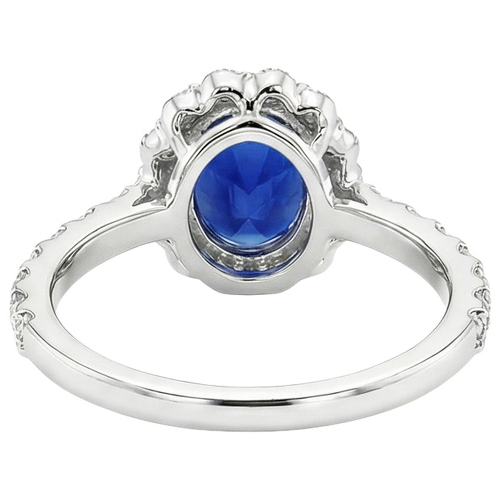 naturel oval diamant 5.50carats bague angle de côté