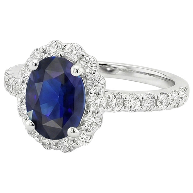 naturel oval diamant 5.50carats bague vue de dessus