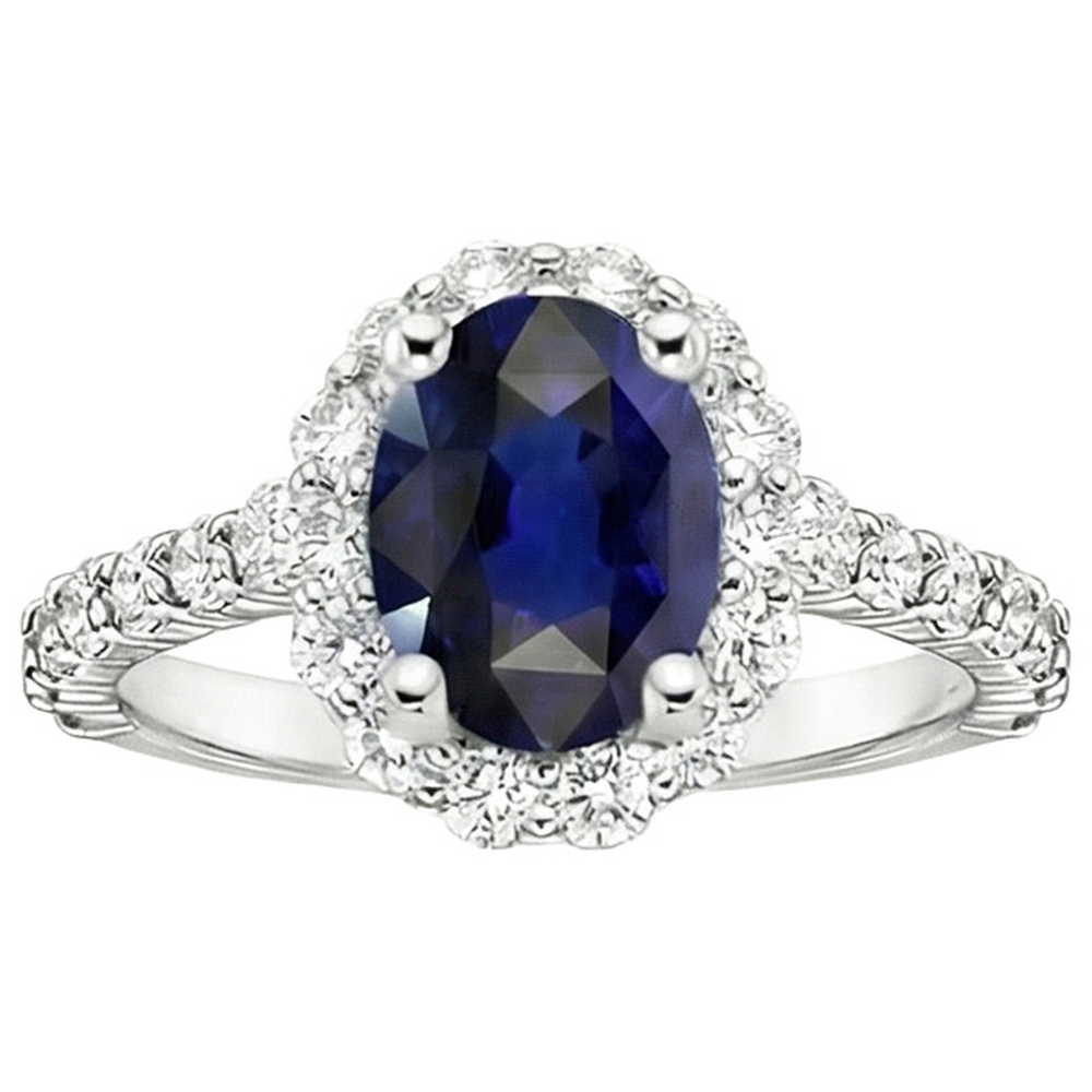 naturel oval diamant 5.50carats bague vue de profil