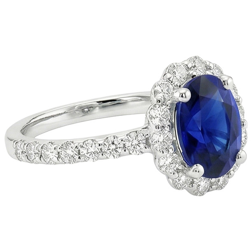naturel oval diamant 5.50carats bague sur blanc