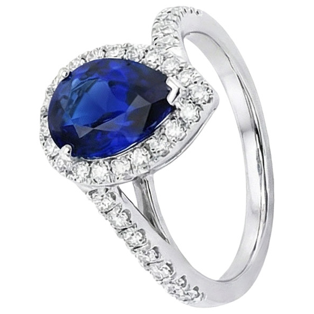 naturel pear diamant 4.50carats bague détail rapproché