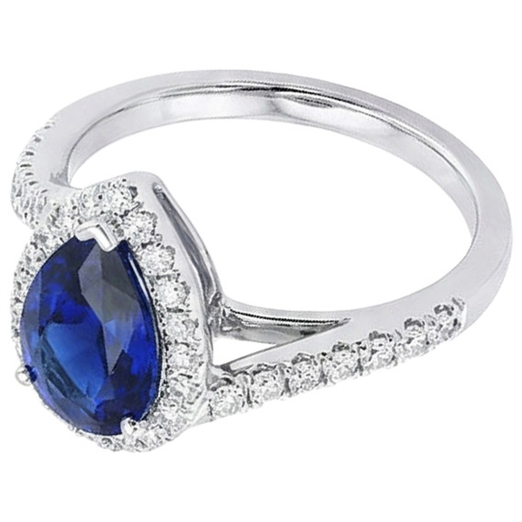 naturel pear diamant 4.50carats bague vue de dessus