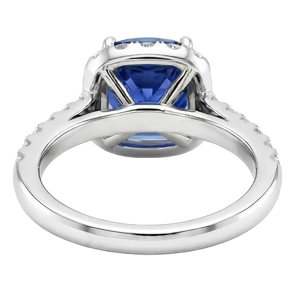 naturel round diamant 3.50carats bague vue de profil