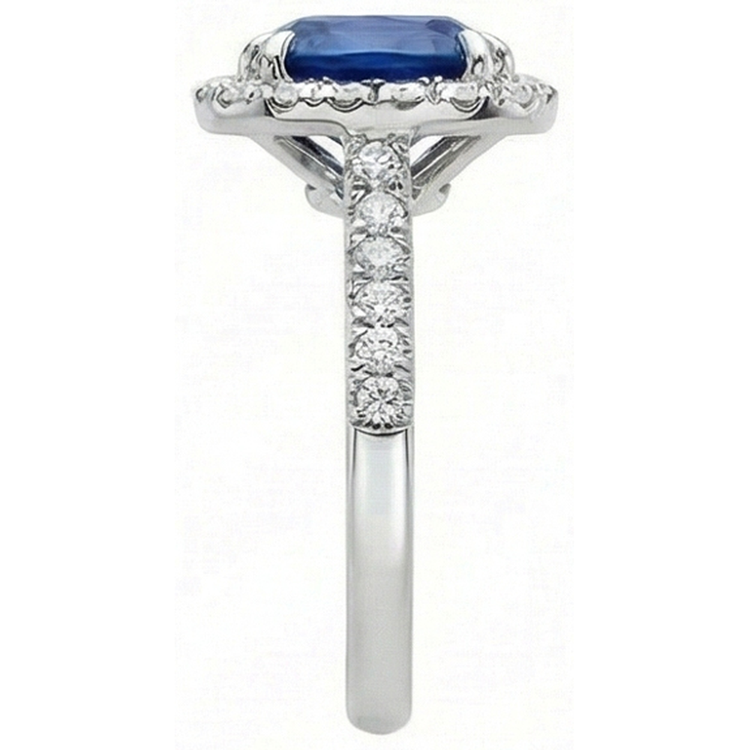 naturel cushion diamant 14carats bague vue de dessus