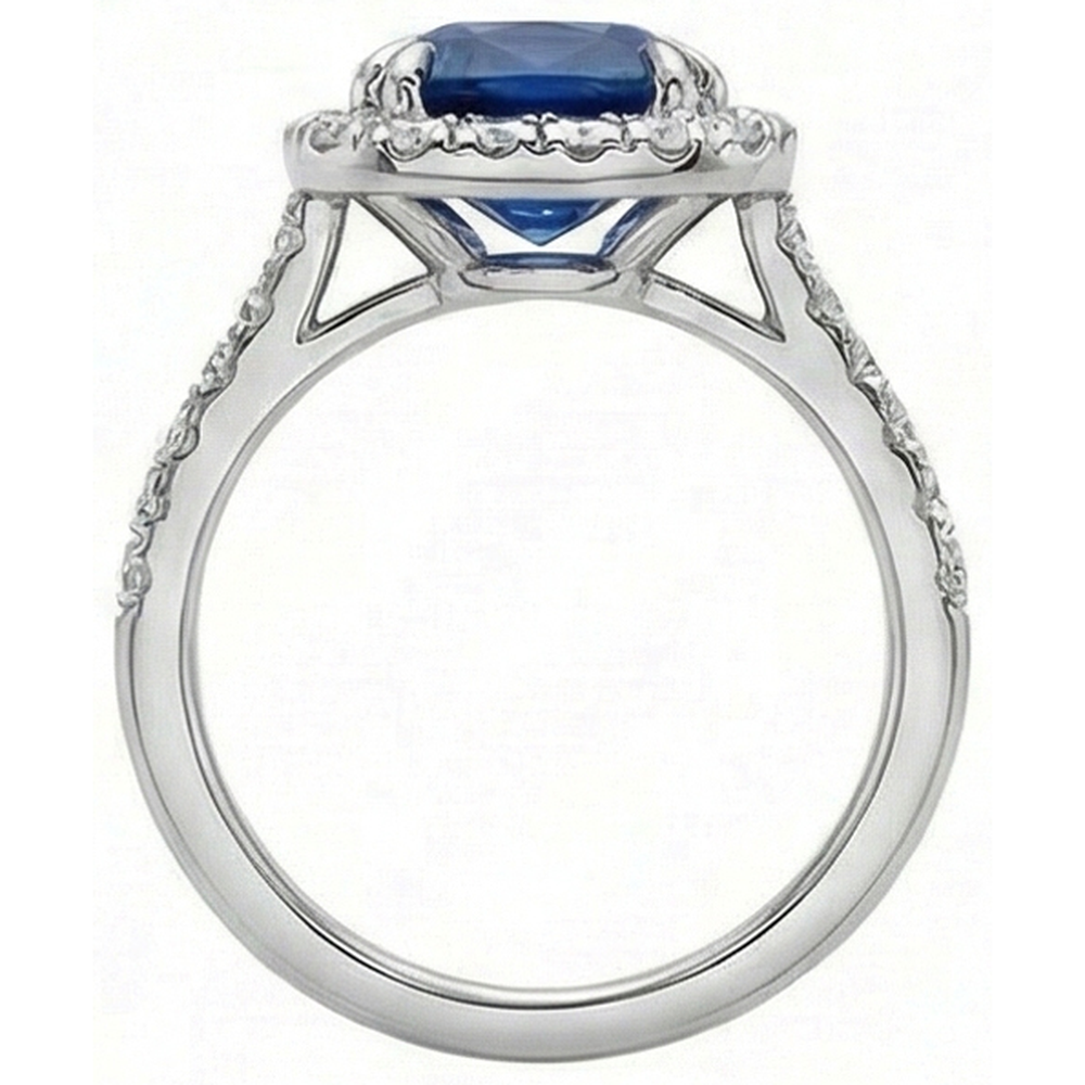 naturel cushion diamant 14carats bague vue de profil