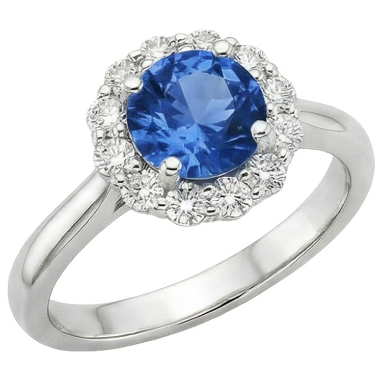 naturel round diamant 3.35carats bague vue de face