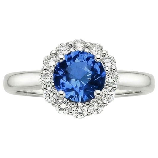 naturel round diamant 3.35carats bague angle de côté