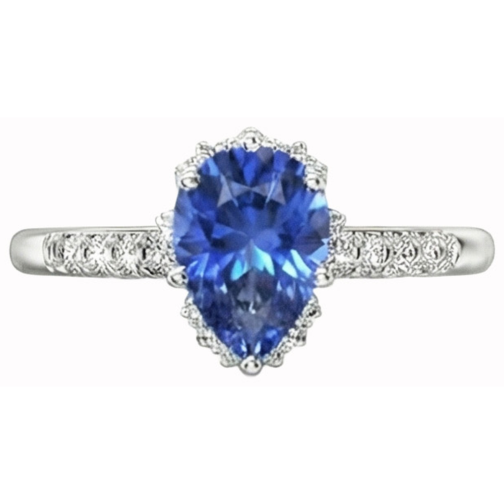 naturel pear diamant 4carats bague angle de côté