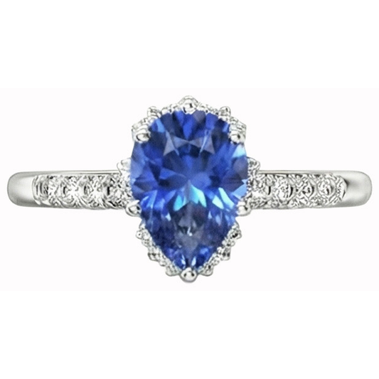 naturel pear diamant 4carats bague angle de côté