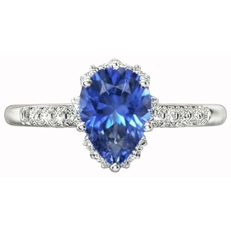naturel pear diamant 4carats bague angle de côté