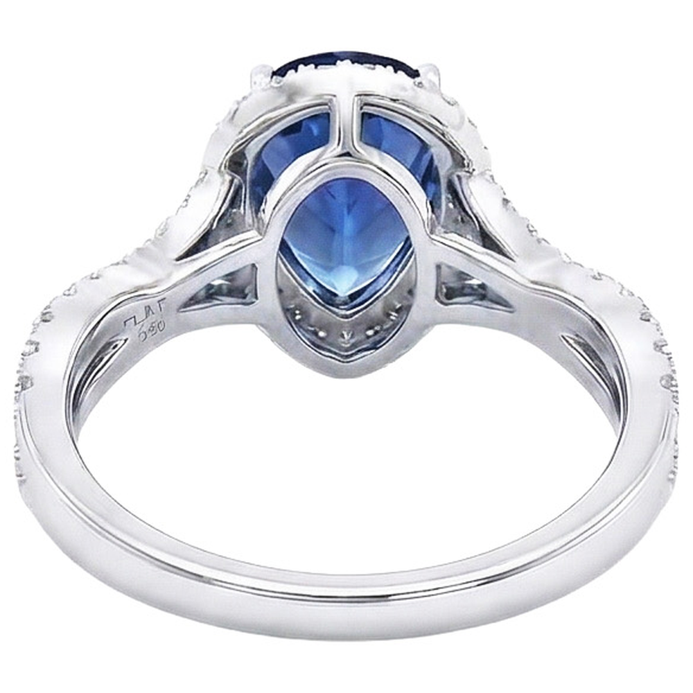 naturel pear diamant 6.50carats bague vue de face