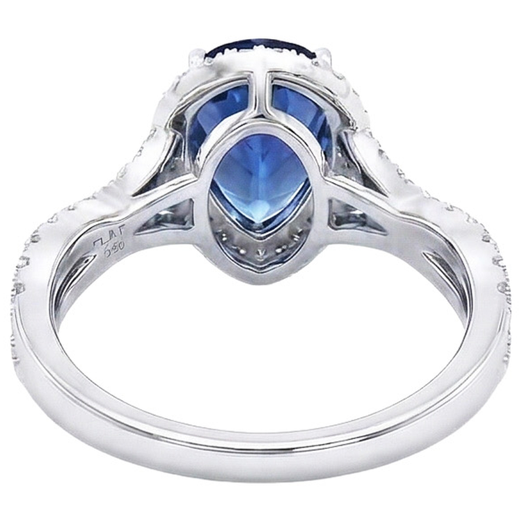 naturel pear diamant 6.50carats bague vue de face