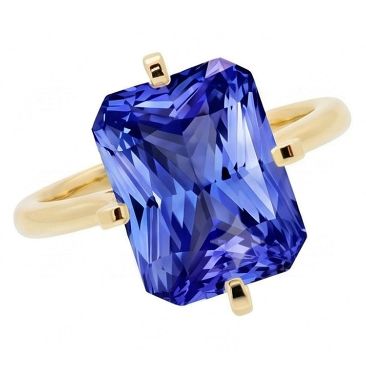Bague de Fiançailles Or Jaune Saphir 3 Carats