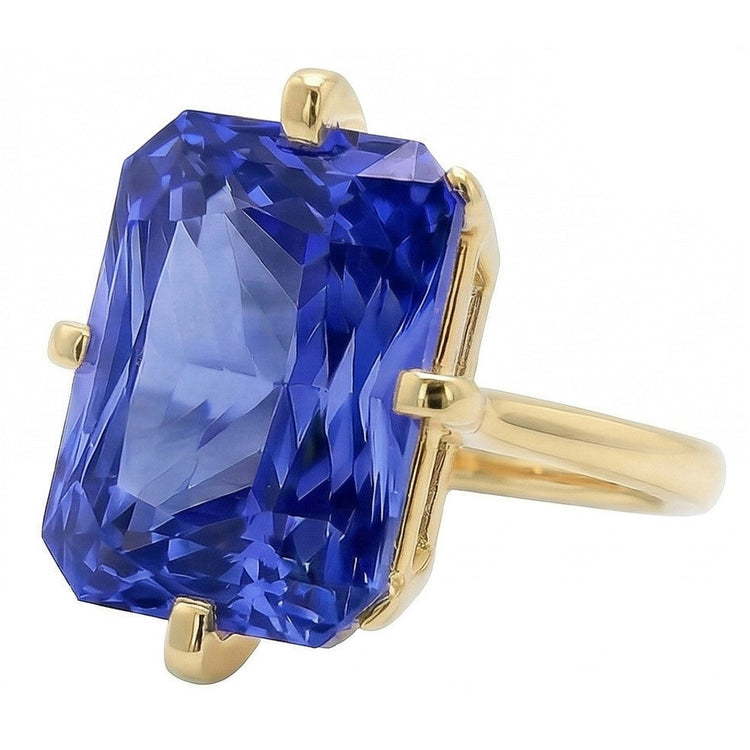 Bague de Fiançailles Or Jaune Saphir 3 Carats