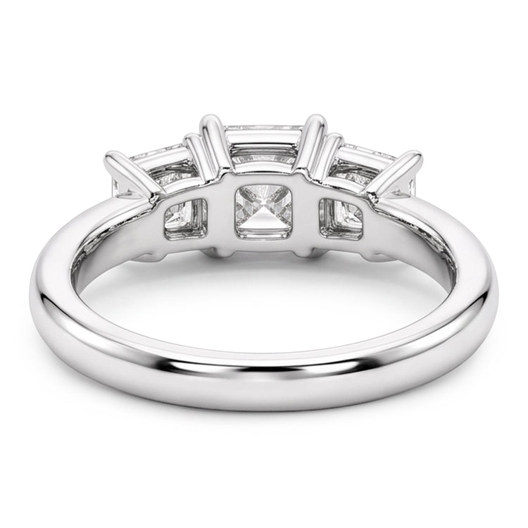 Bague de Fiançailles Réel Diamant Naturels Extraits des Mines ( et non cultivés en laboratoire ) Trois Pierres 3.50 Carats Or Blanc 14K Nouveau