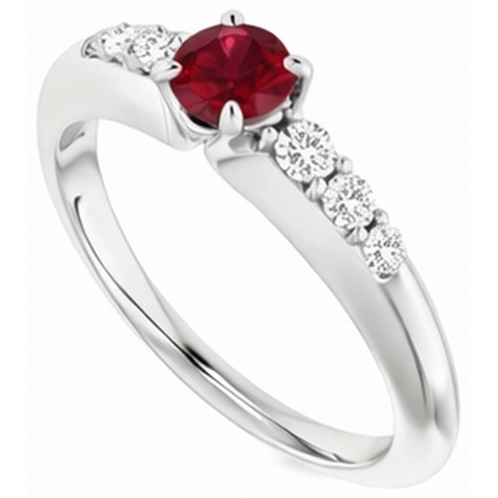 naturel round rubis 1.50carats bague détail rapproché