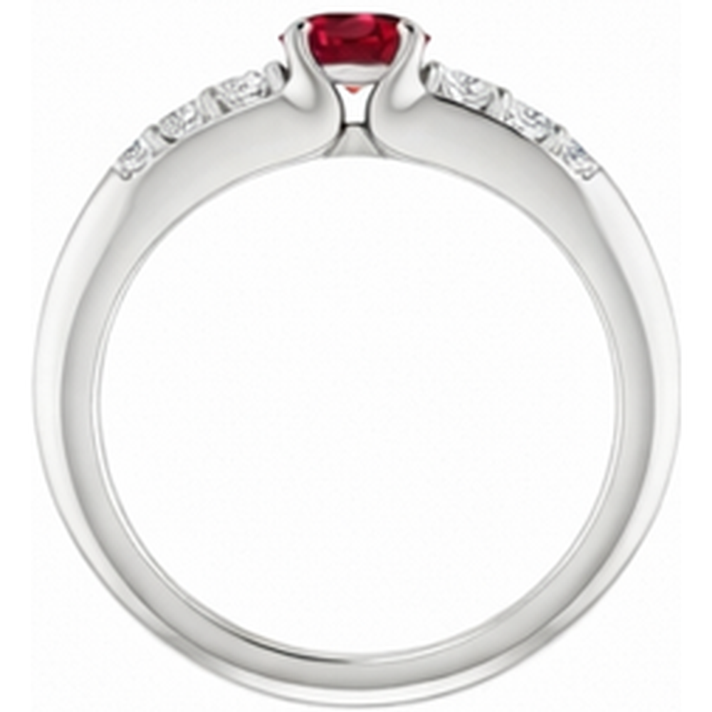 naturel round rubis 1.50carats bague vue de dessus