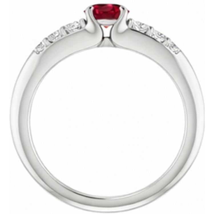 naturel round rubis 1.50carats bague vue de dessus