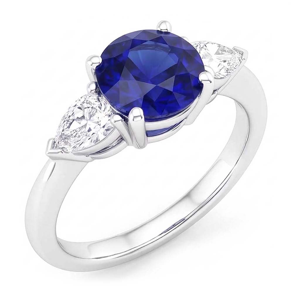 Bague de Fiançailles Saphir 3 Pierres