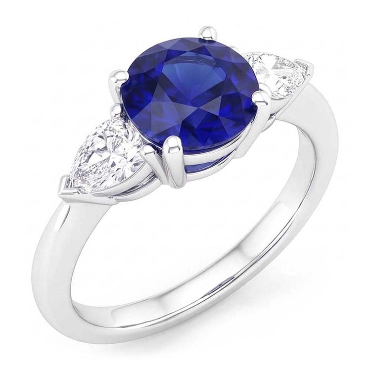 Bague de Fiançailles Saphir 3 Pierres