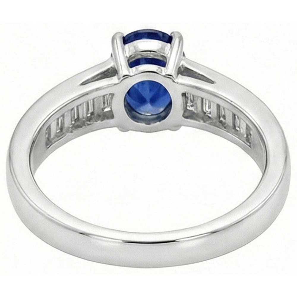 naturel baguette diamant 8carats bague vue de profil